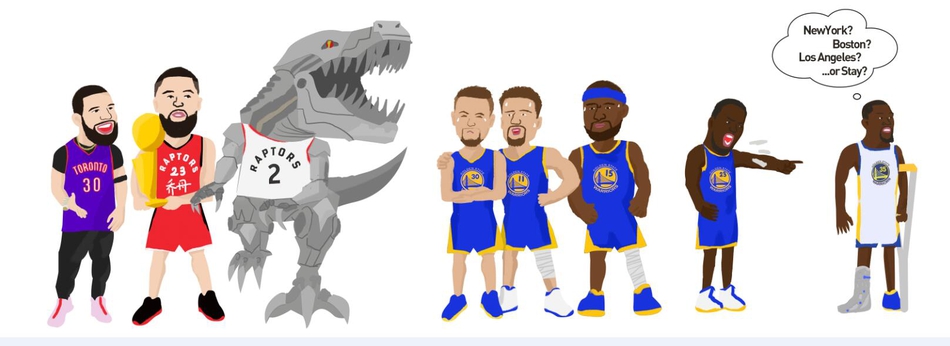 13张原创漫画回顾勇士王朝！73胜童工合同+吃鸡，这些梗你都懂吗