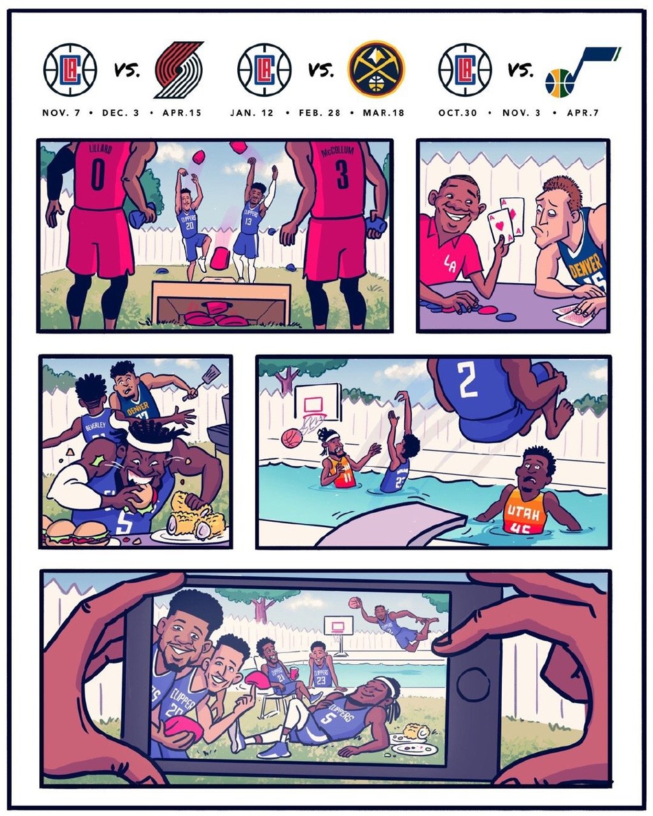 史上最萌的赛程公布！8张漫画看懂快船新赛季的重点比赛