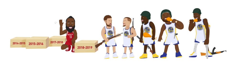 13张原创漫画回顾勇士王朝！73胜童工合同+吃鸡，这些梗你都懂吗