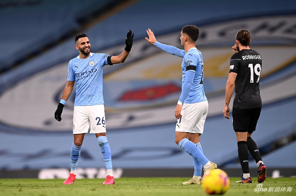 [英超]曼城5-0伯恩利 马赫雷斯戴帽