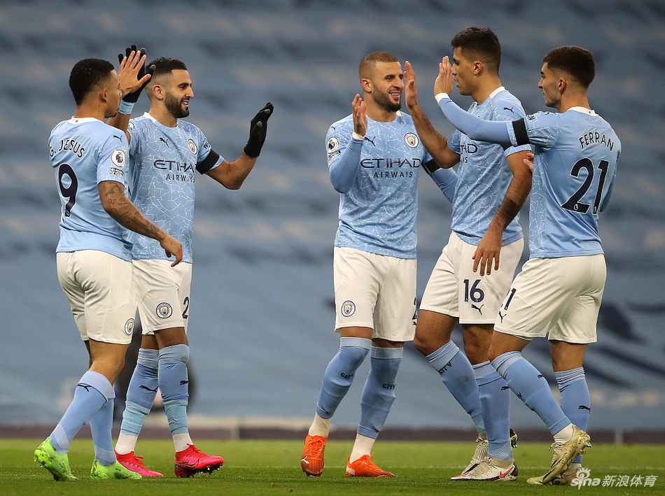 [英超]曼城5-0伯恩利 马赫雷斯戴帽