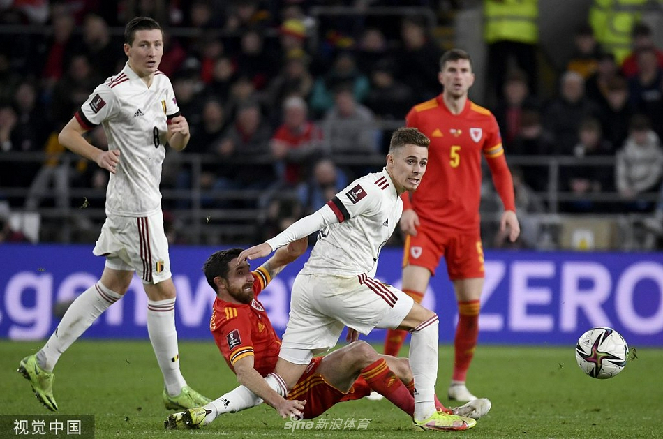 [世预赛]威尔士1-1比利时 德布劳内破门