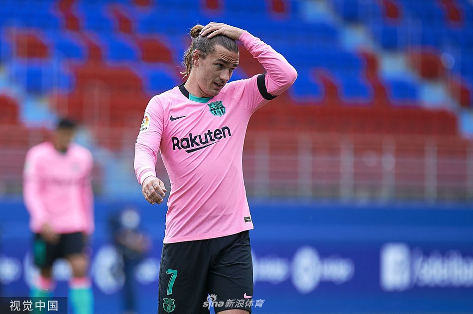 [西甲]埃瓦尔0-1巴萨 格列兹曼绝杀