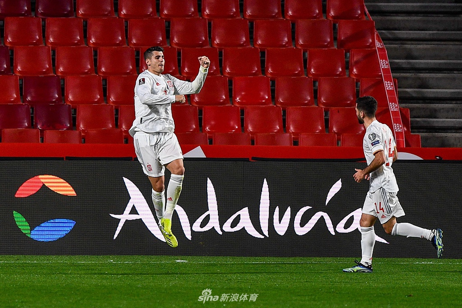 [世预赛]西班牙1-1希腊 莫拉塔破门