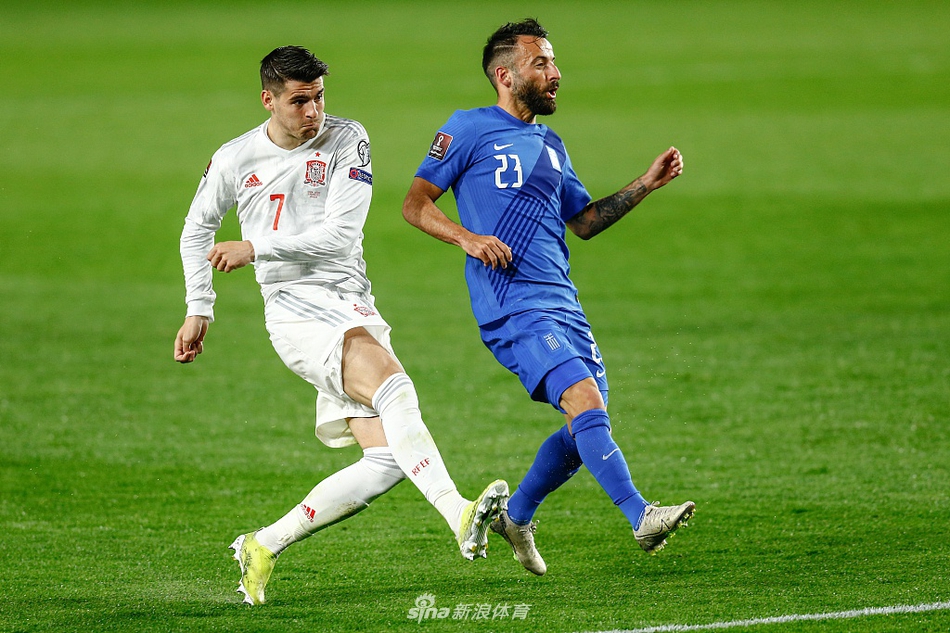 [世预赛]西班牙1-1希腊 莫拉塔破门