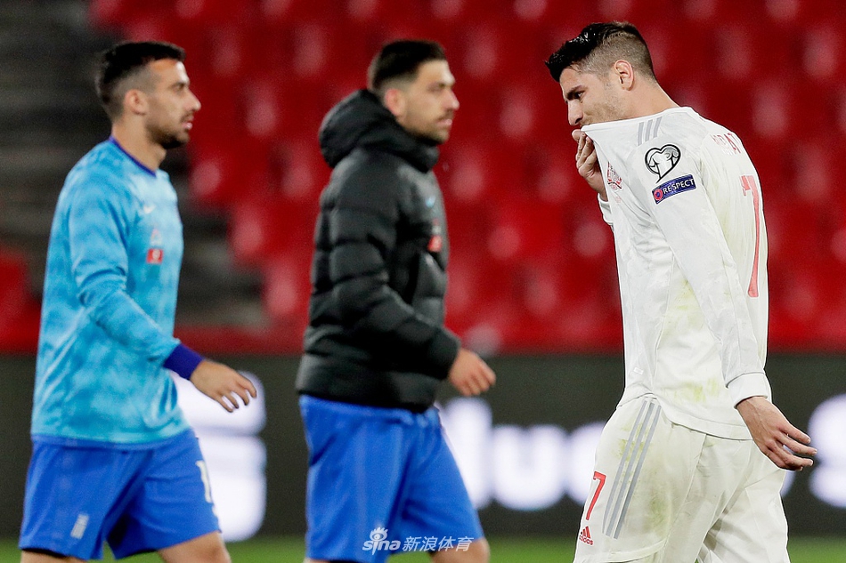 [世预赛]西班牙1-1希腊 莫拉塔破门