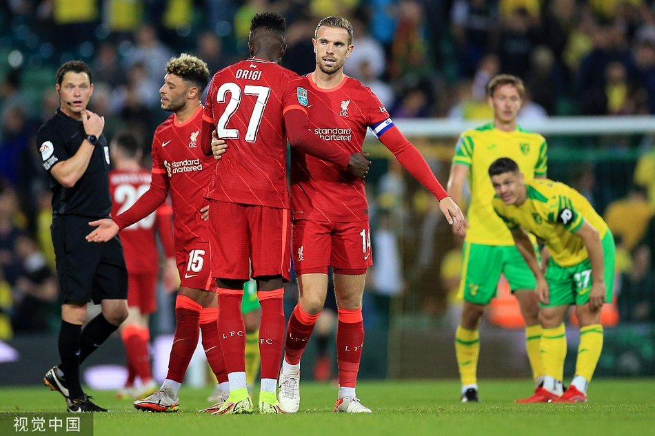 [联赛杯]诺维奇0-3利物浦 南野拓实两球