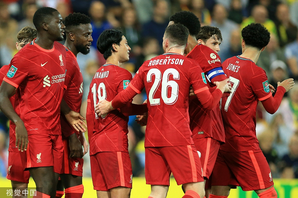 [联赛杯]诺维奇0-3利物浦 南野拓实两球