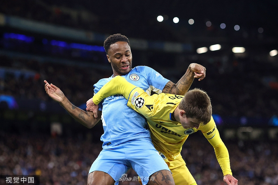 [欧冠]曼城4-1布鲁日 斯特林破门