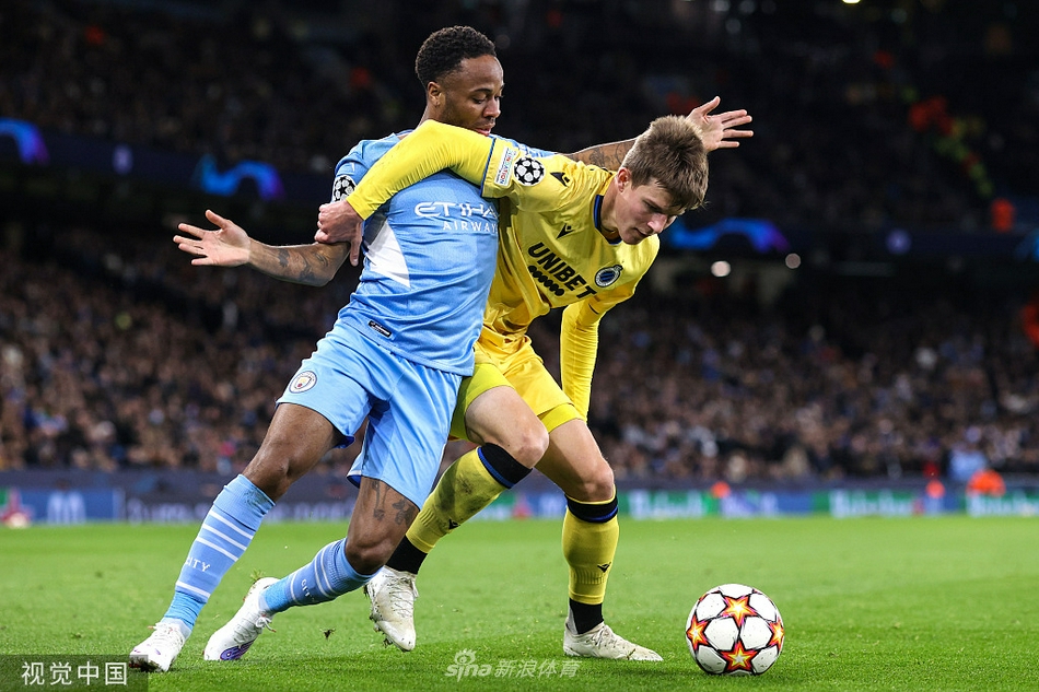 [欧冠]曼城4-1布鲁日 斯特林破门