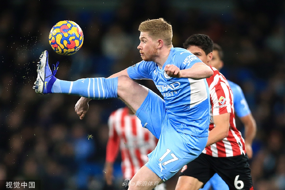 [英超]曼城2-0布伦特福德 德布劳内破门