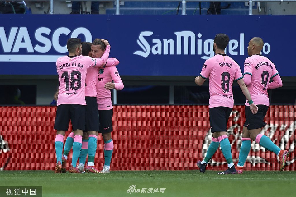 [西甲]埃瓦尔0-1巴萨 格列兹曼绝杀