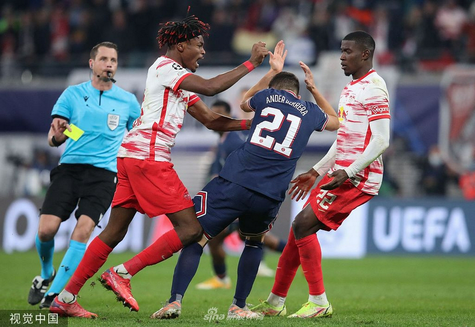 [欧冠]莱比锡2-2巴黎 维纳尔杜姆两球