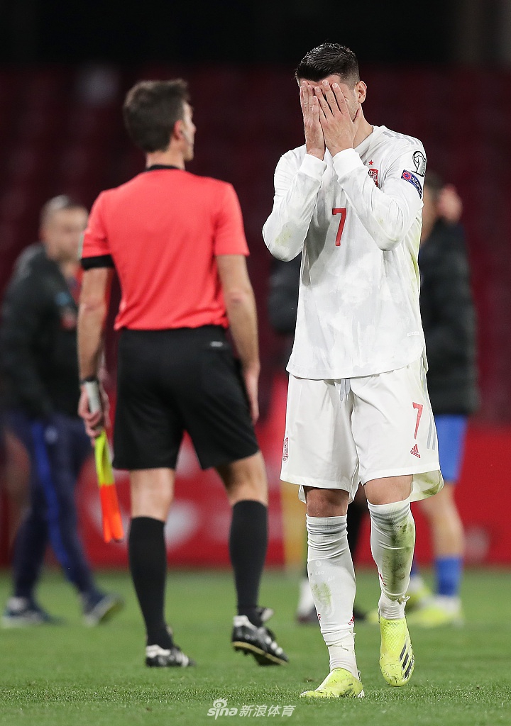 [世预赛]西班牙1-1希腊 莫拉塔破门