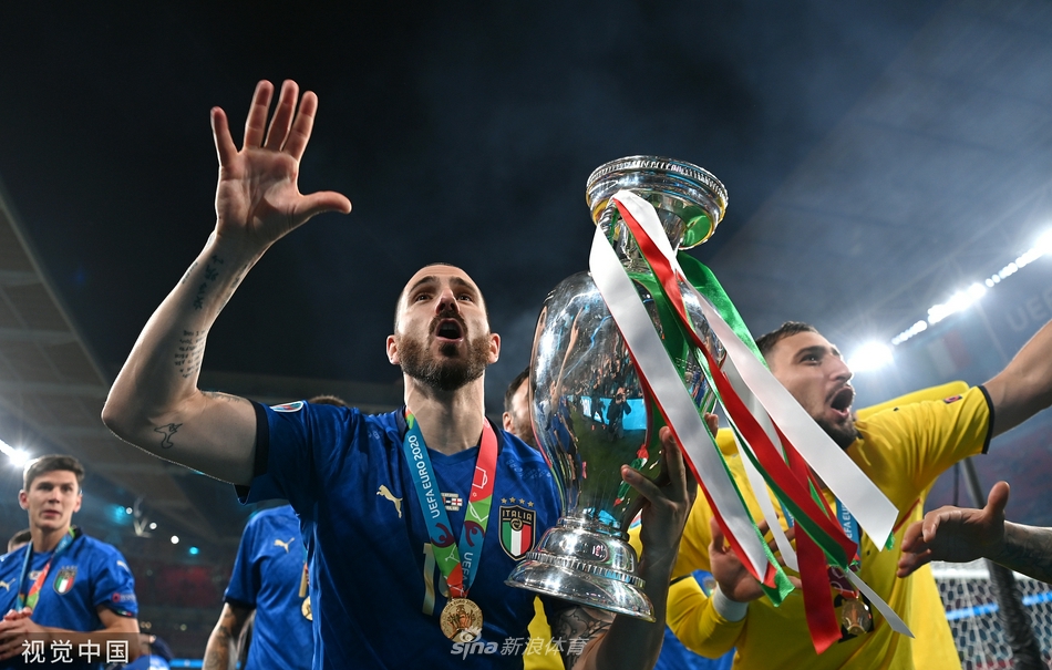 欧洲杯冠军颁奖仪式！意大利队庆祝夺冠
