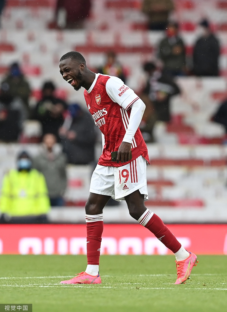 [英超]阿森纳2-0布莱顿 佩佩两球