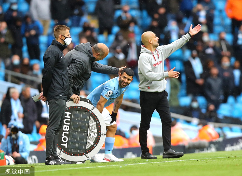 [英超]曼城5-0埃弗顿 阿圭罗两球