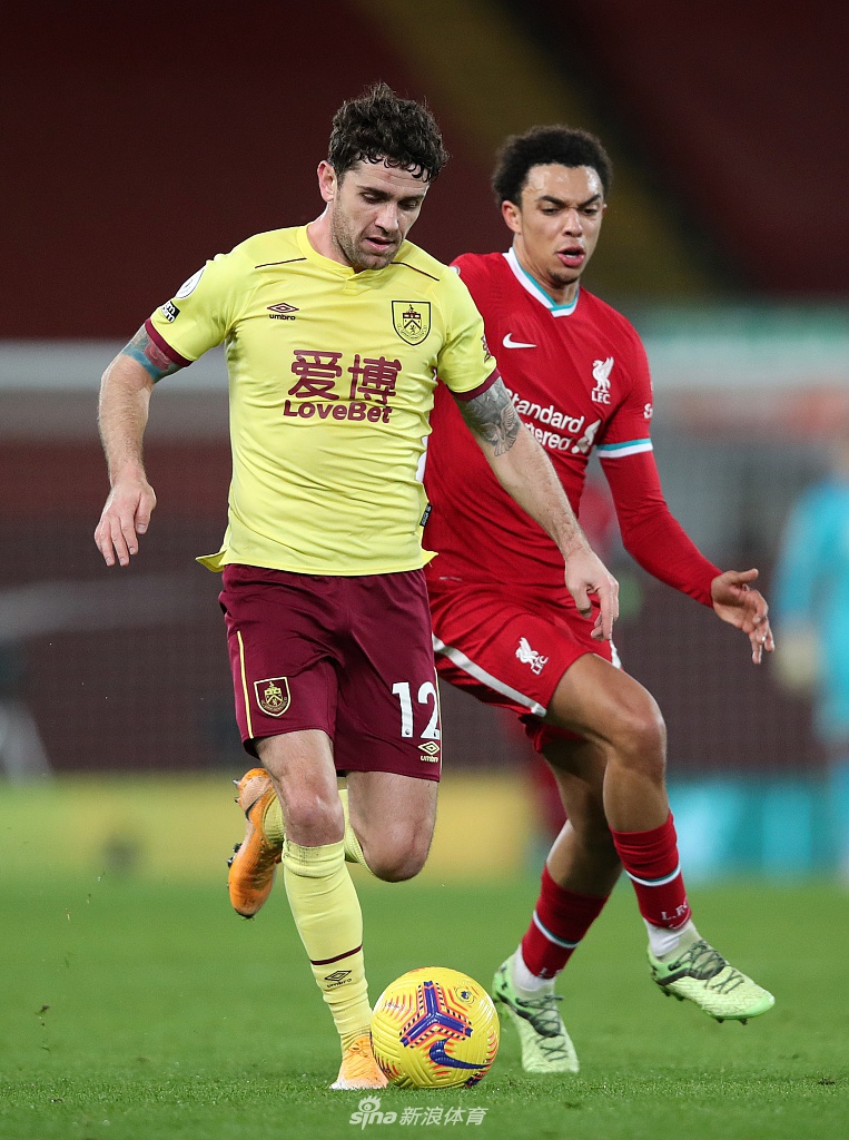 [英超]利物浦0-1伯恩利 68场不败终结