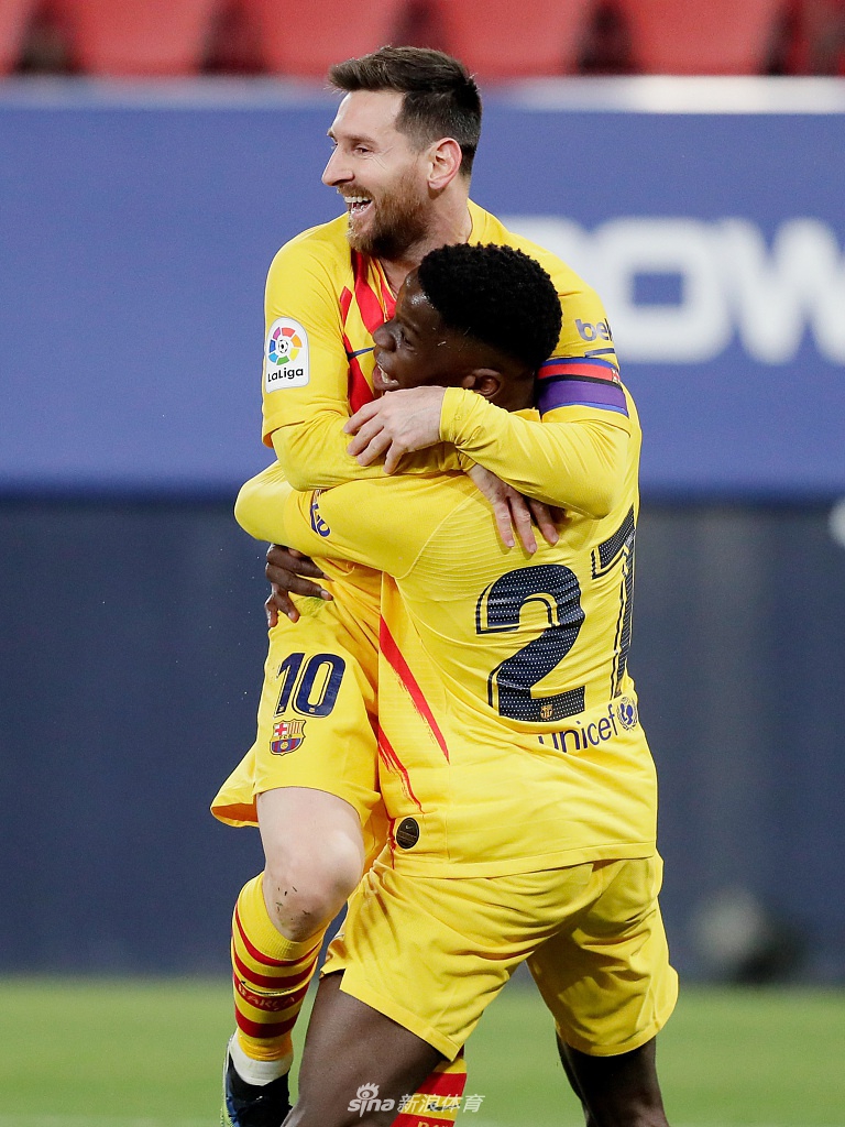 [西甲]奥萨苏纳0-2巴萨 梅西两助攻