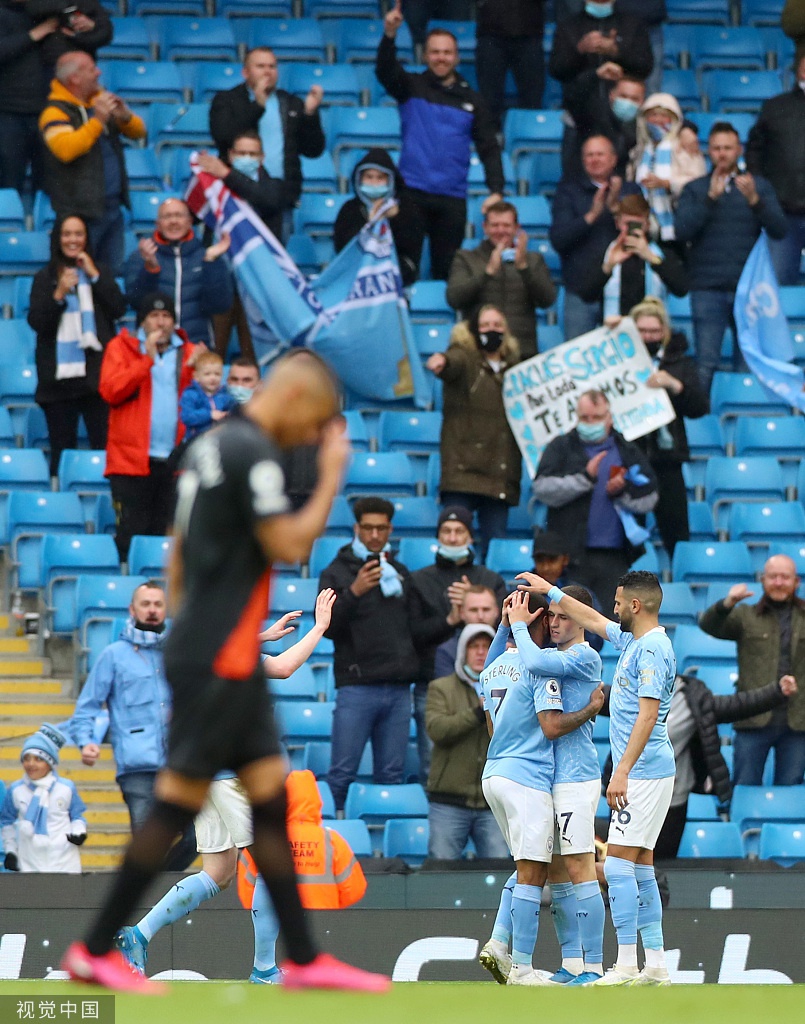 [英超]曼城5-0埃弗顿 阿圭罗两球