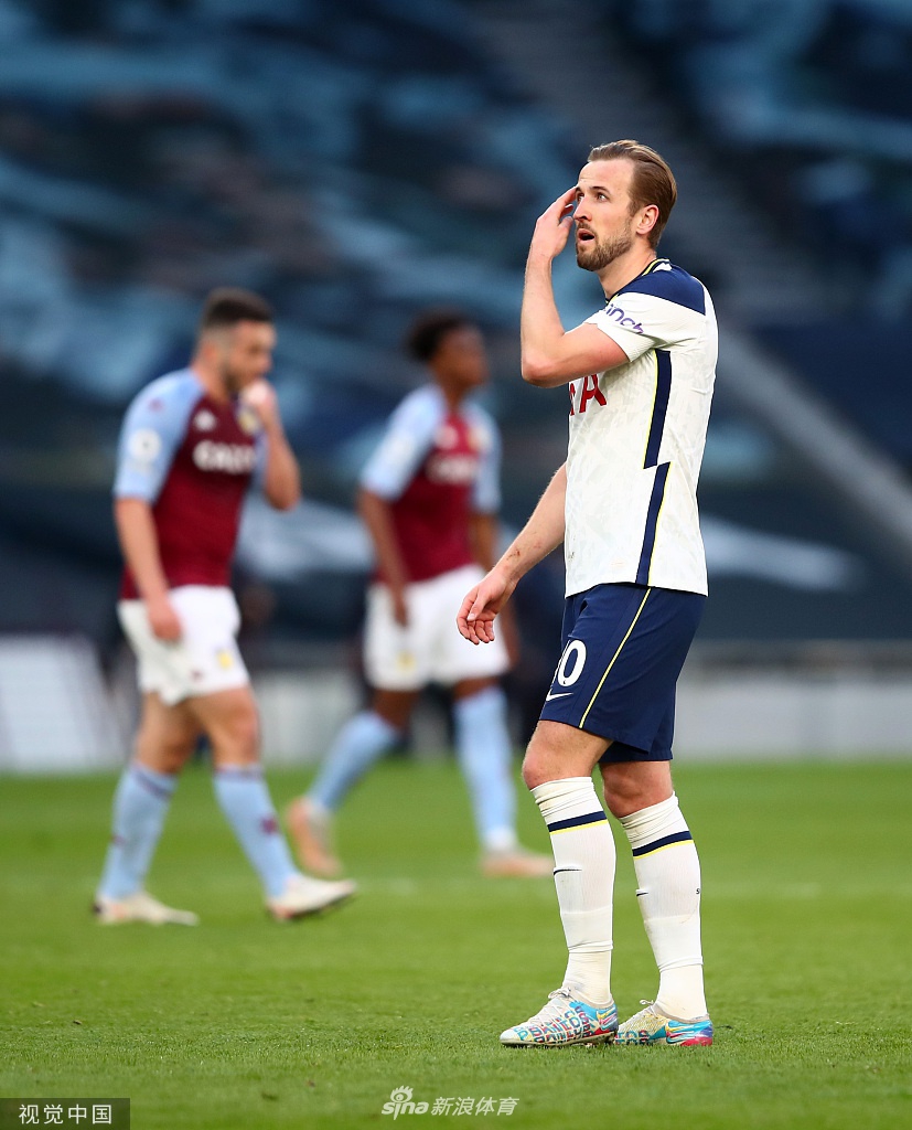 [英超]热刺1-2维拉 主场3连胜被终结