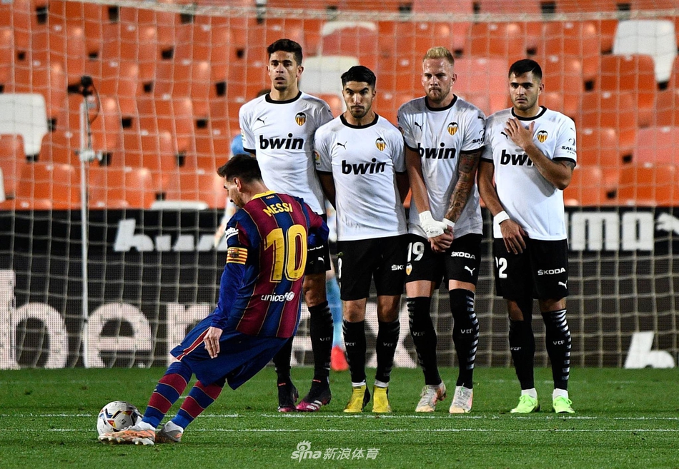 [西甲]瓦伦西亚2-3巴萨 梅西两球