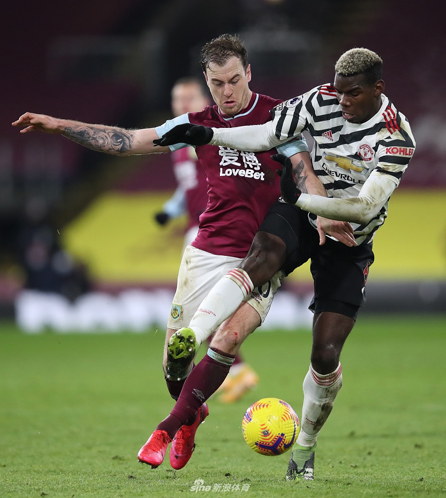 [英超]伯恩利0-1曼联 博格巴破门