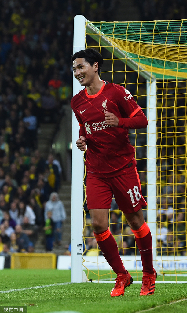 [联赛杯]诺维奇0-3利物浦 南野拓实两球