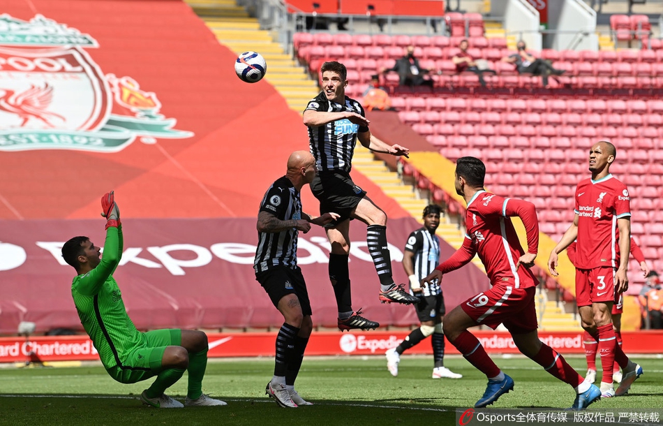 [英超]利物浦第95分钟被扳平 1-1平纽卡斯尔