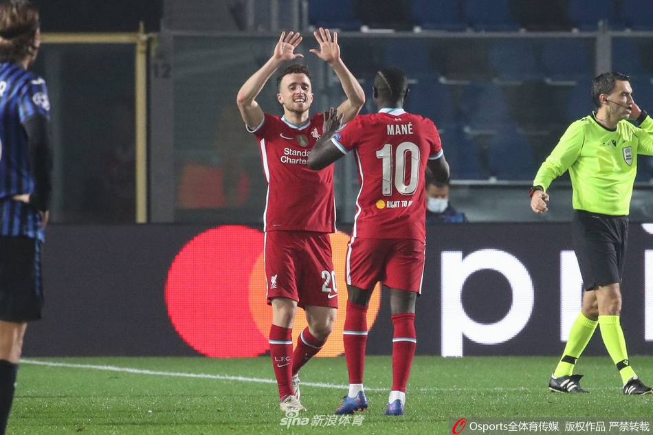[欧冠]亚特兰大0-5利物浦 若塔帽子戏法
