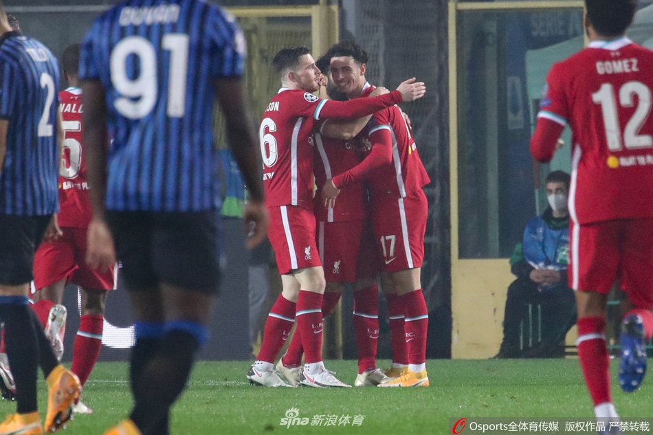 [欧冠]亚特兰大0-5利物浦 若塔帽子戏法