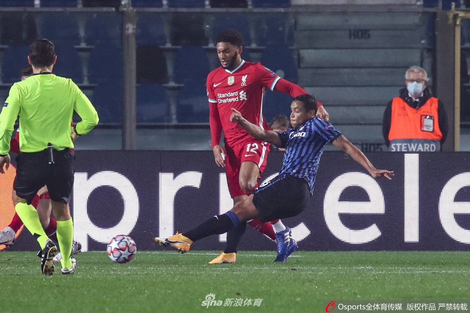 [欧冠]亚特兰大0-5利物浦 若塔帽子戏法