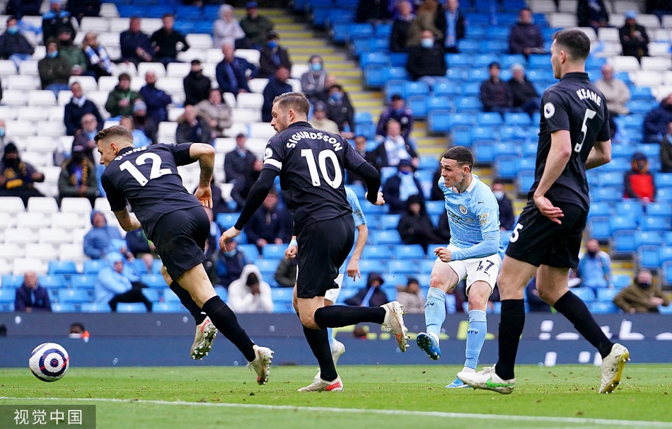 [英超]曼城5-0埃弗顿 阿圭罗两球