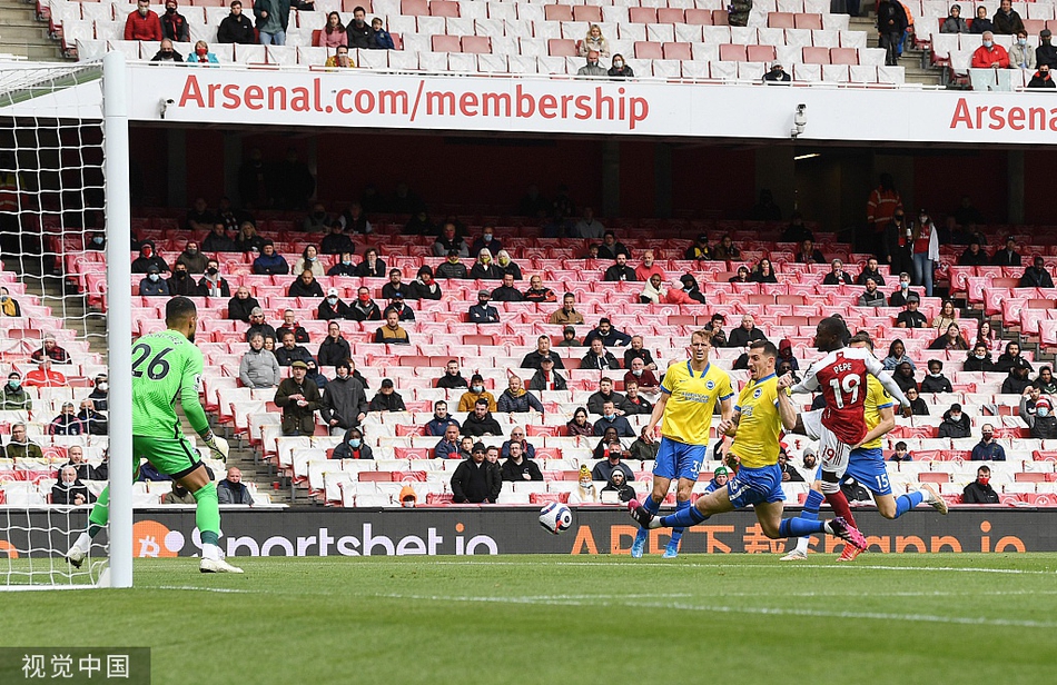 [英超]阿森纳2-0布莱顿 佩佩两球