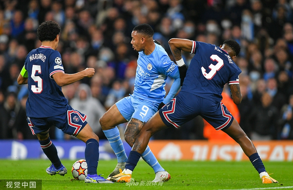 [欧冠]曼城2-1巴黎 热苏斯打入制胜球