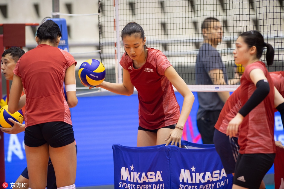 中国女排姑娘澳门站训练忙