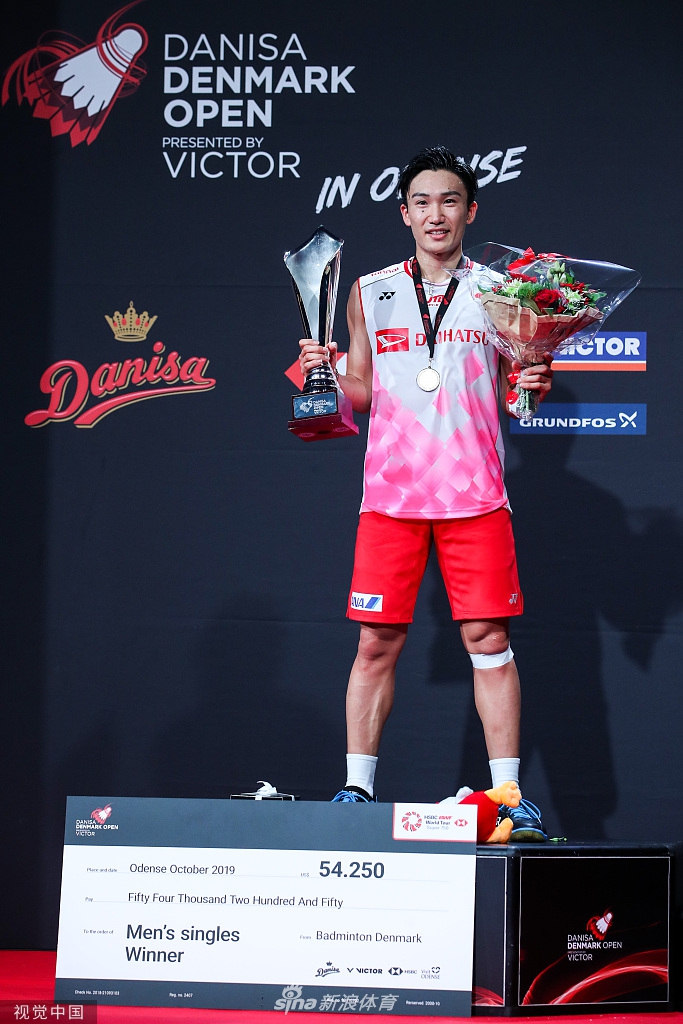 丹麦赛桃田贤斗2-0谌龙夺冠