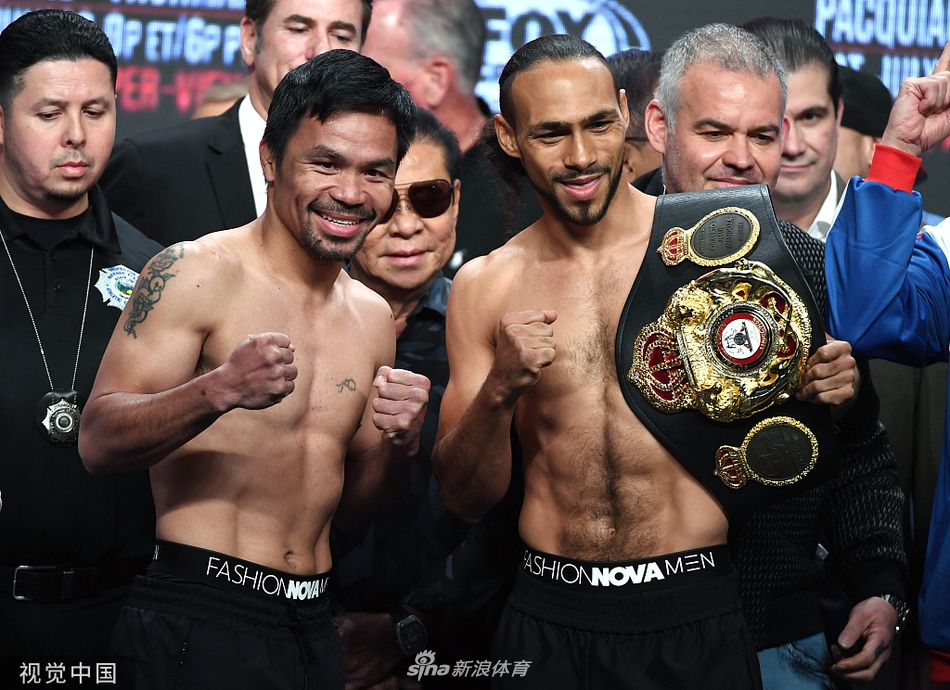 帕奎奥,瑟曼出席拳赛称重仪式