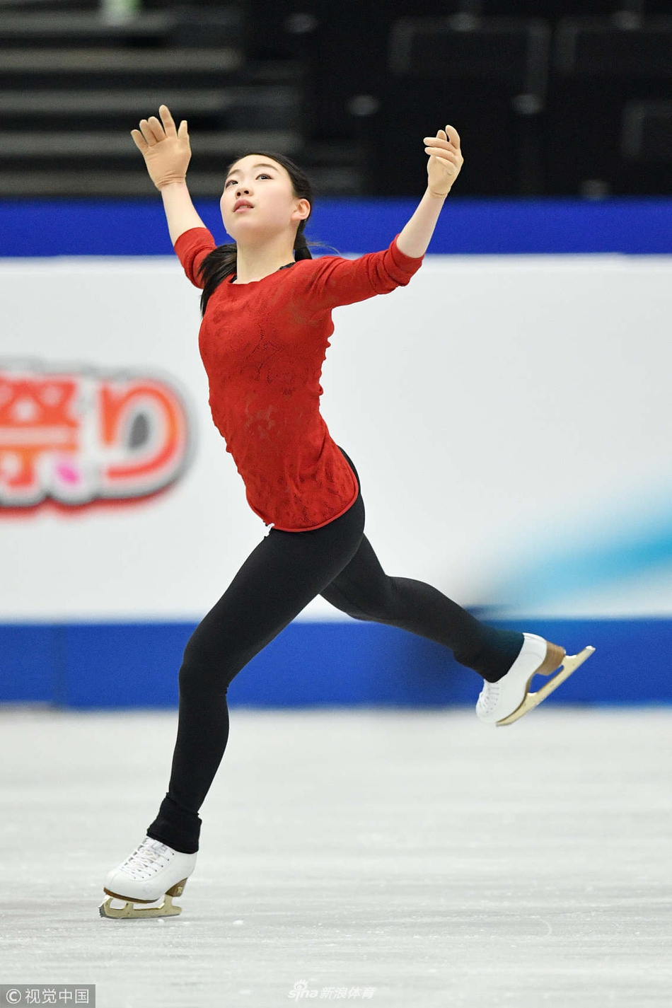 纪平梨花世锦赛赛前训练