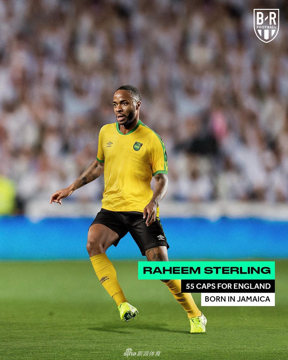 斯特林：出生在牙买加，为英格兰出战55场