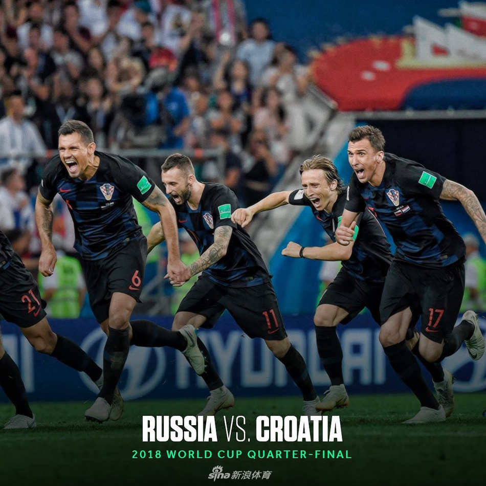 2018年世界杯1/4决赛，克罗地亚点球战胜俄罗斯