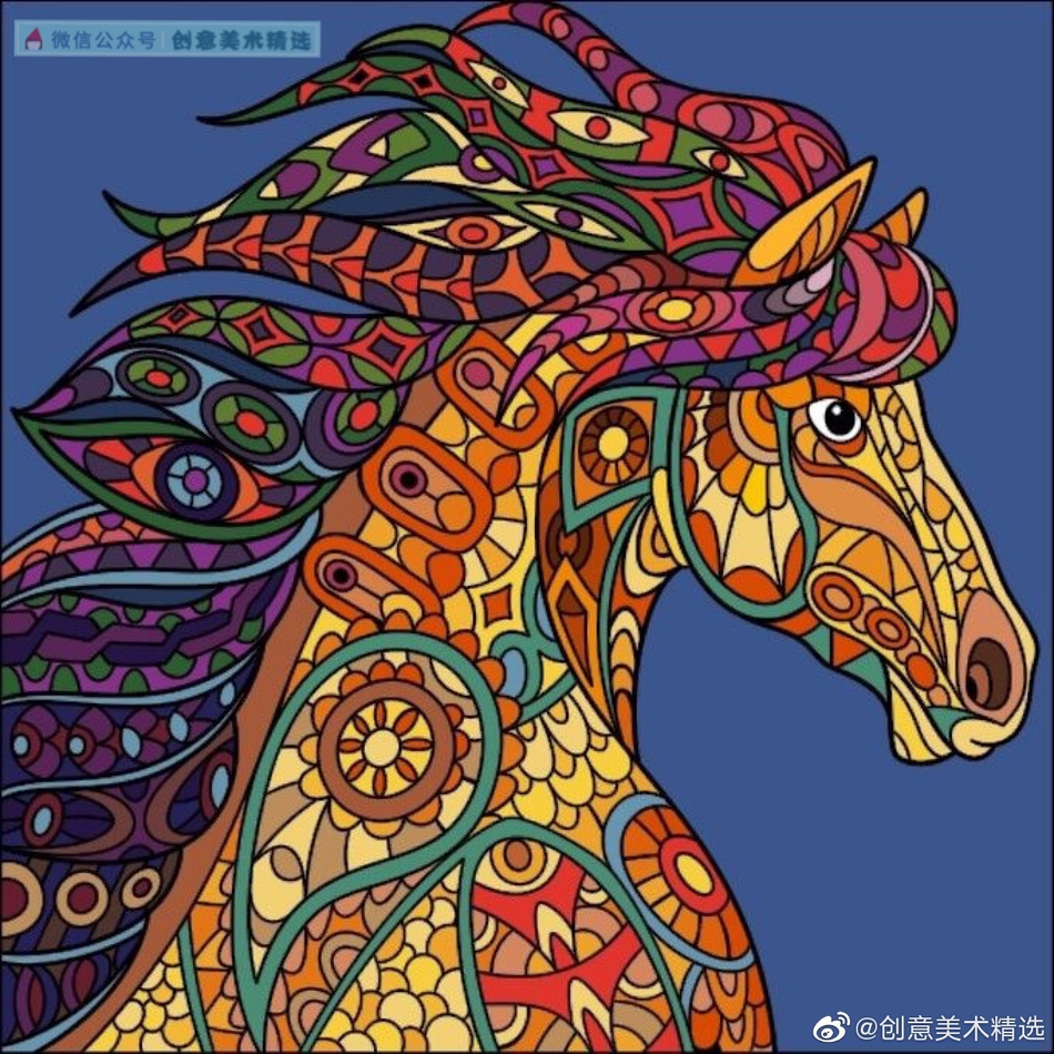 马儿主题创意装饰画作品