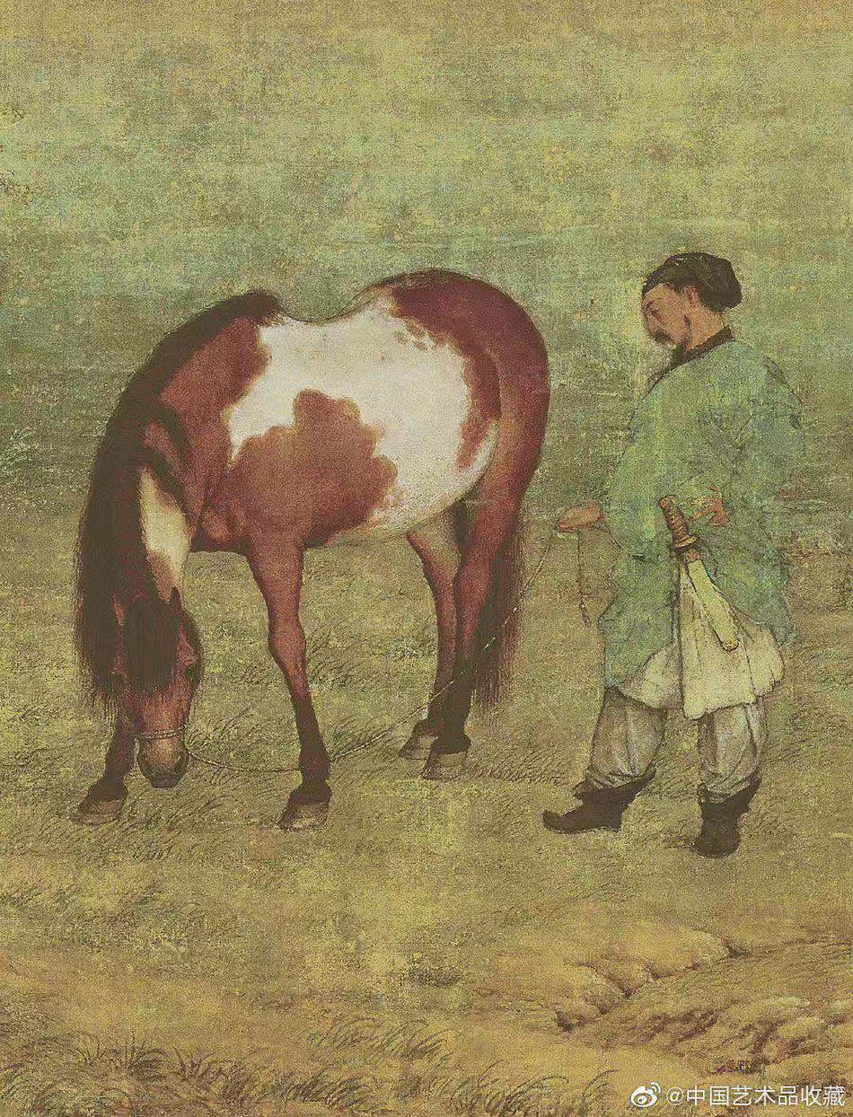 清 郎世宁 《郊原牧马图》