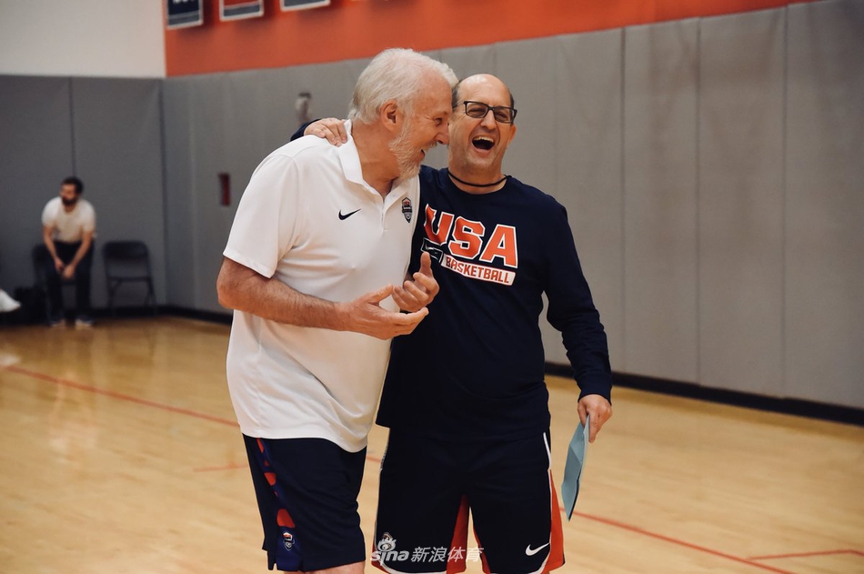 波波维奇造访美国男篮训练营
