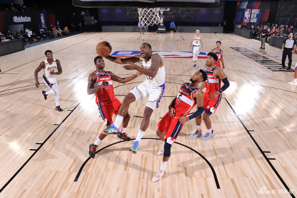 [NBA热身赛]湖人123-116奇才 詹眉休战JR砍20分