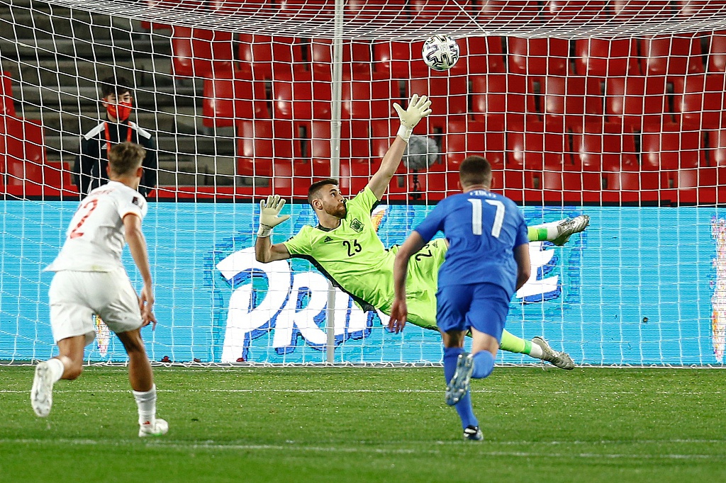 [世预赛]西班牙1-1希腊 莫拉塔破门