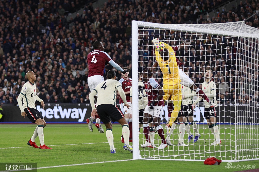 [英超]利物浦客场2-3西汉姆 阿利松自摆乌龙