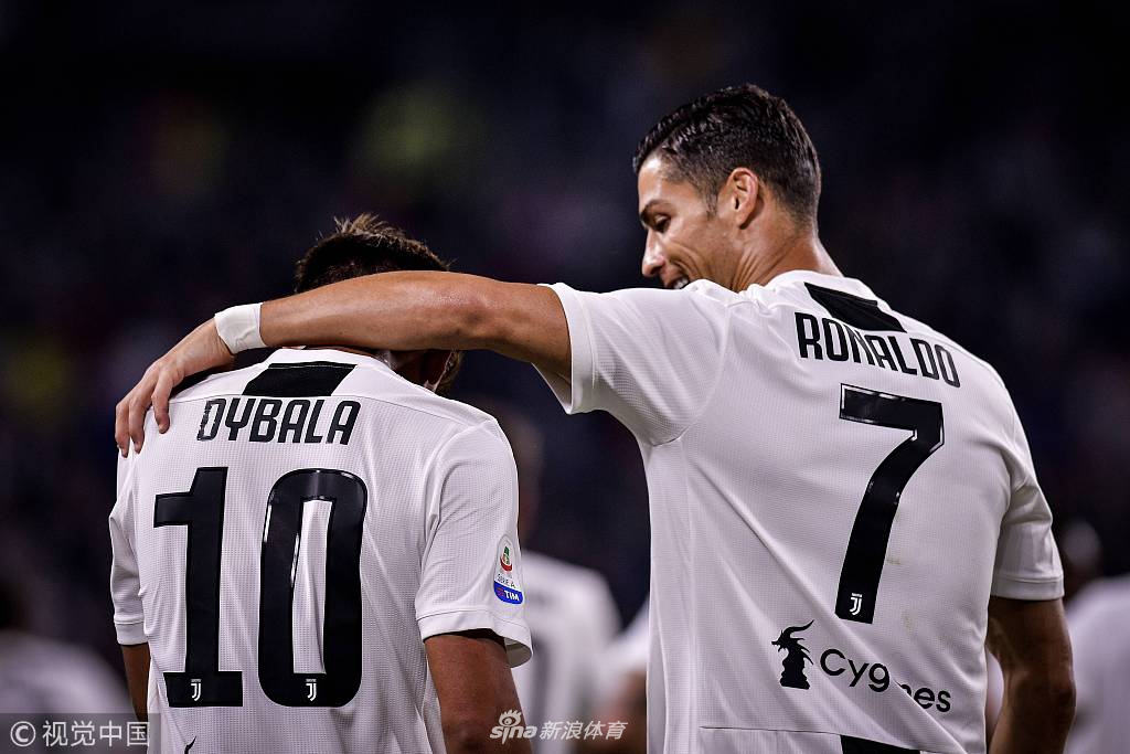 C罗与迪巴拉庆祝