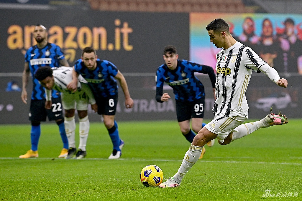 C罗超越卢卡库登顶意甲射手榜 连续14赛季进球超25个