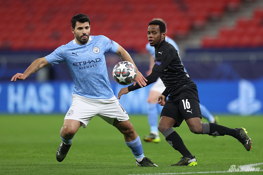 [欧冠]曼城2-0门兴 德布劳内进球